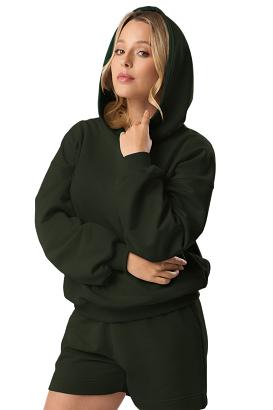 Bawełniana bluza dresowa z kapturem Babell kod 3010 ciemnozielona
