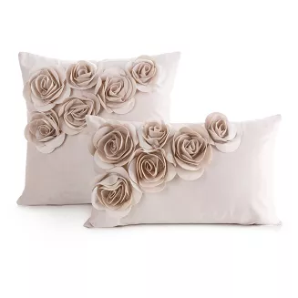 Poszewka dekoracyjna FLORES 30x50 Eurofirany pudrowy