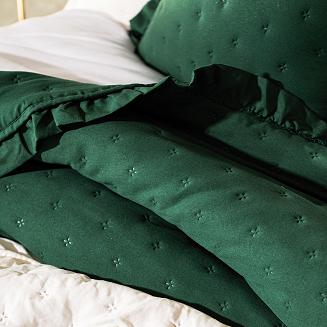 Narzuta dekoracyjna z falbaną WERONA 170x210 zielona