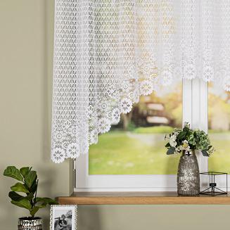 Firanka żakardowa gotowa na żabki FAUSTYNA 250x140 biała