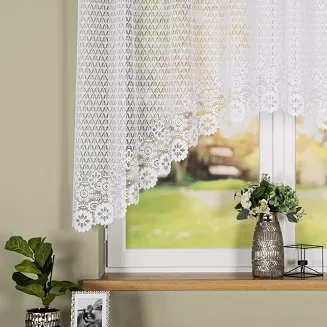 Firanka żakardowa gotowa na żabki FAUSTYNA 250x140 biała