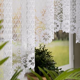 Firanka żakardowa gotowa na żabki FAUSTYNA 250x140 biała