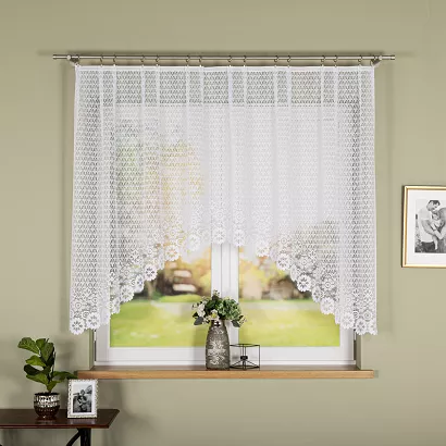 Firanka żakardowa gotowa na żabki FAUSTYNA 250x140 biała