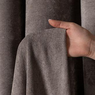 Zasłona gotowa na przelotkach SOFT 140x260 szarobrązowa