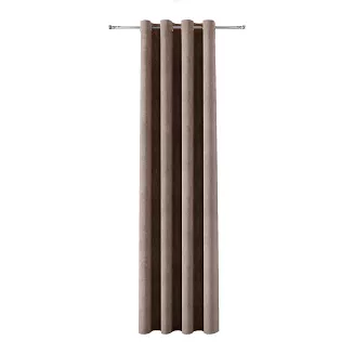 Zasłona gotowa na przelotkach SOFT 140x260 szarobrązowa