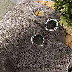 Zasłona gotowa na przelotkach SOFT 140x260 szarobrązowa