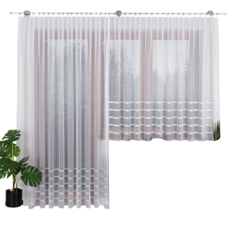 Firanka żakardowa gotowa na żabki HALINA 300x250 biała