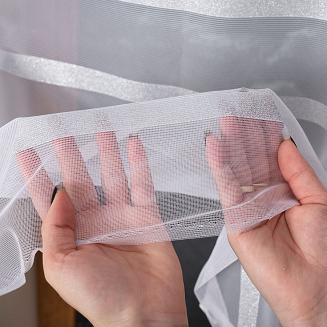 Firanka żakardowa gotowa na żabki HALINA 300x250 biała