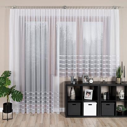 Firanka żakardowa gotowa na żabki HALINA 300x250 biała