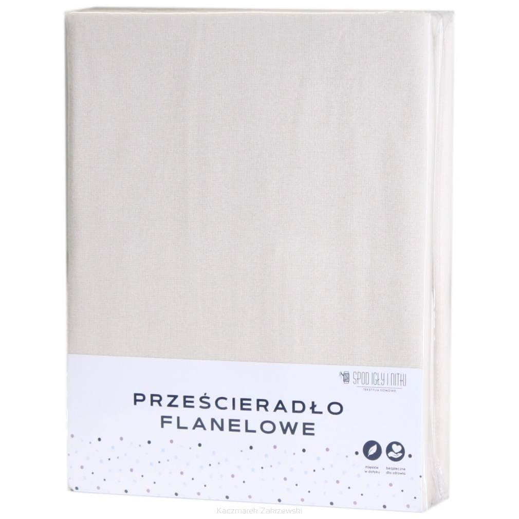 Prześcieradło flanelowe bez gumki 140x200 jasnobeżowe