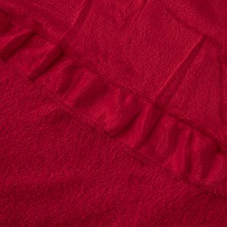 Koc narzuta Ruffy 150x200 czerwony z falbankami