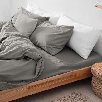 Prześcieradło flanelowe z gumką 90x200 Darymex szare