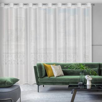 Firana gotowa na przelotkach LUNA 300x250 Eurofirany biała