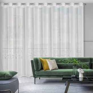 Firana gotowa na przelotkach LUNA 300x250 Eurofirany biała