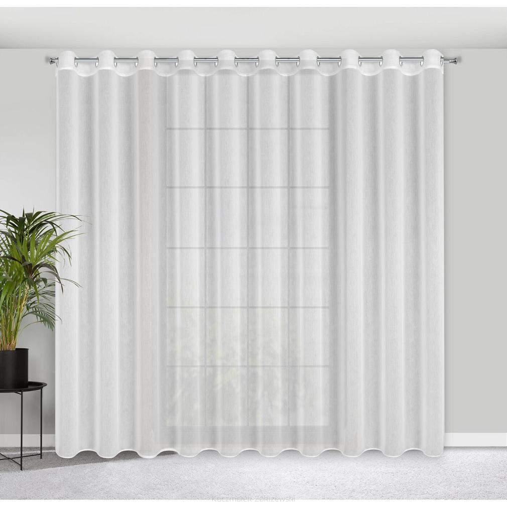 Firana gotowa na przelotkach LUNA 300x250 Eurofirany biała