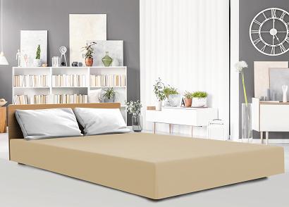 Prześcieradło jersey z elastanem z gumką 160x200 Darymex piaskowe