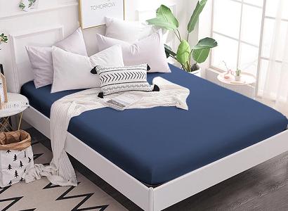 Prześcieradło jersey z gumką 160x200 granatowe