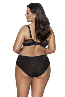 Figi damskie z tiulową wstawką w zygzaki AV 2102 czarne