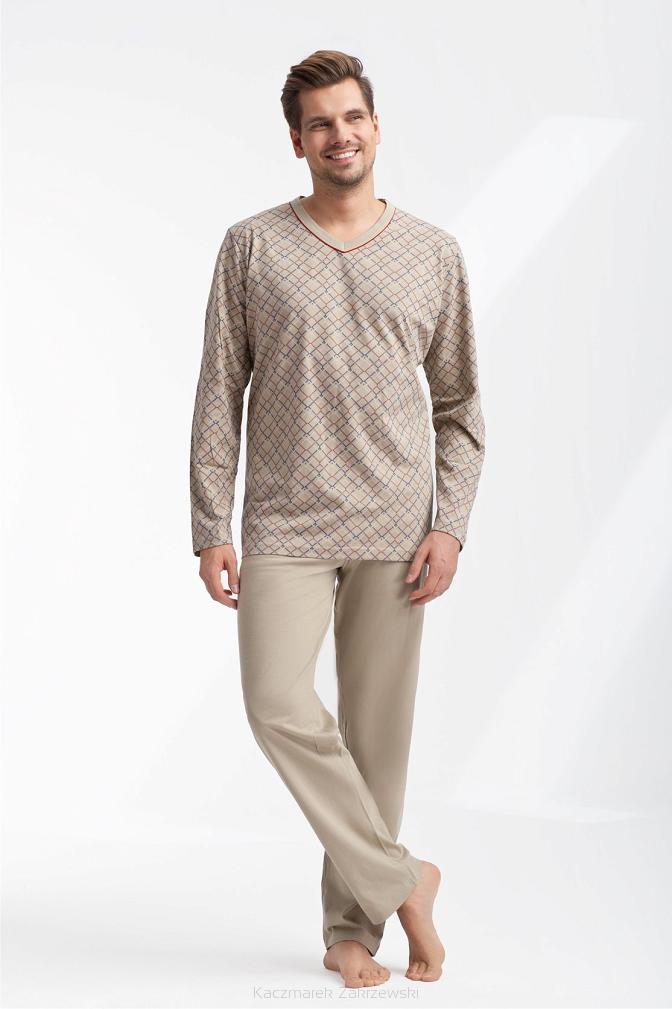 Piżama męska LUNA kod 795 w serek beżowy