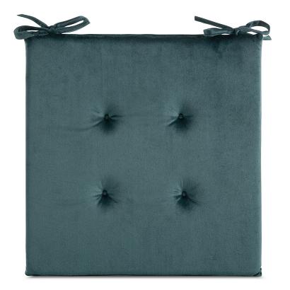 Poduszka na krzesło GAJA 40x40x3 Eurofirany ciemnoniebieska z ozdobnym pikowaniem