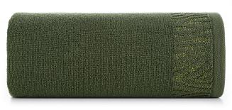 Ręcznik bawełniany z bordiurą przetykaną błyszczącą nicią MARGO 30x50 Eurofirany oliwkowy