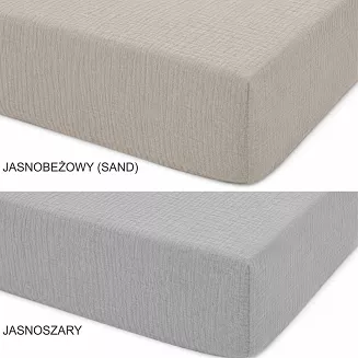 Prześcieradło muślinowe z gumką 160x200 jasnobeżowe sand