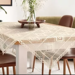 Obrus dekoracyjny OLIVIA 85x85 Eurofirany jasnobeżowy