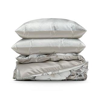 Pościel satynowa DAISY 160x200 Eva Minge Eurofirany stalowy