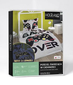 Pościel dla dzieci 160x200 fluorescencyjna młodzieżowa gamepad