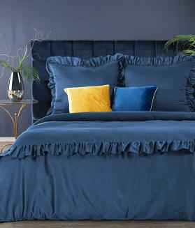 Pościel satynowa VENUS 160x200 Eurofirany ciemnoniebieski