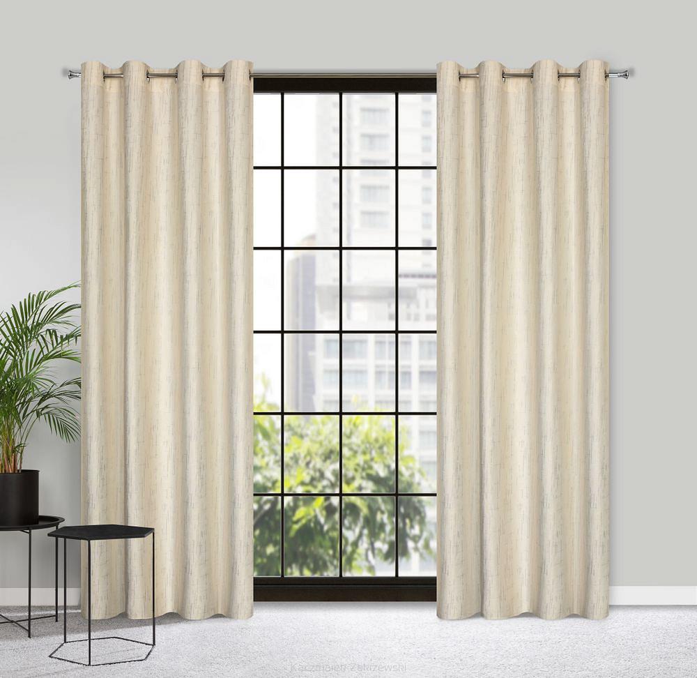 Zasłona gotowa na przelotkach MARSALA 140x250 Eurofirany kremowy/szampański