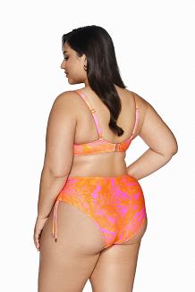 Strój kąpielowy góra biustonosz full cup 214 różowy pomarańczowy w liście