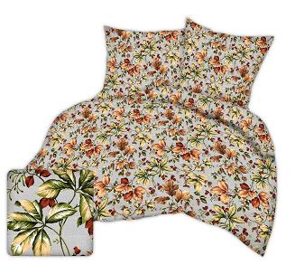 Pościel z kory 160x200 szara jesienne liście