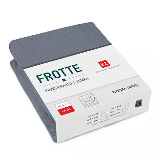 Prześcieradło frotte z gumką 120x200 stalowy GRUBE