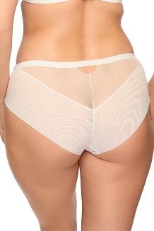 Figi damskie z koronką i tiulem Nellie 1282 ecru beżowe