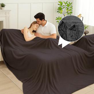 Czarny Koc Z Mikrofibry 250x300 Solo  XXL