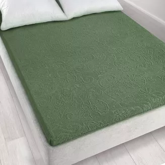 Prześcieradło frotte bez gumki Tulipan 175x220 ZWOLTEX zielone GRUBE