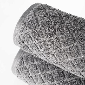 Ręcznik bawełniany OLIWIER 50x90 geometryczny wzór ciemnoszary