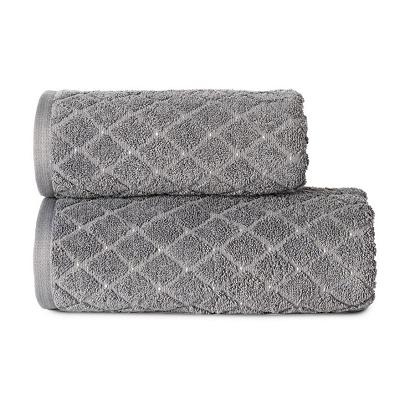 Ręcznik bawełniany OLIWIER 50x90 geometryczny wzór ciemnoszary