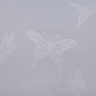 Pościel atłasowa z haftem 200x220 ekskluzywna biała motyle