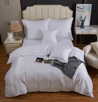 Pościel atłasowa z haftem 200x220 ekskluzywna biała motyle