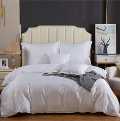 Pościel atłasowa haftowana 200x220 ekskluzywna biała motyle AT017