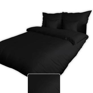 Pościel satyna bawełniana 160x200 jednobarwna czarna