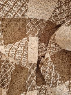 Komplet dekoracyjny narzuta 160x205 + 2x 60x160 PEPITKA-KRATKA camel wanilia