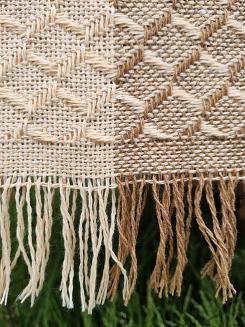 Komplet dekoracyjny narzuta 160x205 + 2x 60x160 PEPITKA-KRATKA camel wanilia