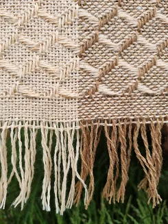 Komplet dekoracyjny narzuta 160x205 + 2x 60x160 PEPITKA-KRATKA camel wanilia