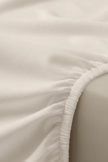 Prześcieradło flanelowe z gumką SIN 160x200 + 30 cm jasnobeżowe