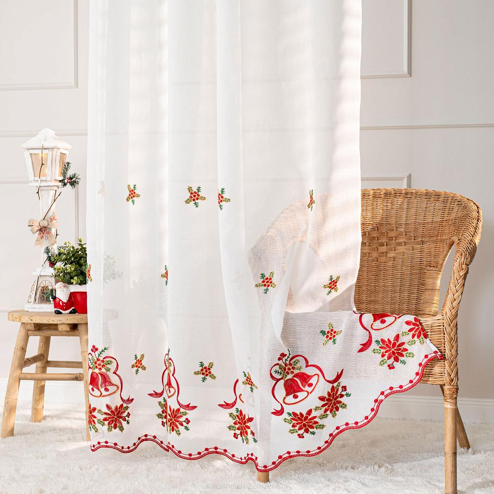 HOLLY Firana gotowa na przelotkach szer.140cm x wys.250cm kolor 001 biały 626629/FGP/001/140250/1