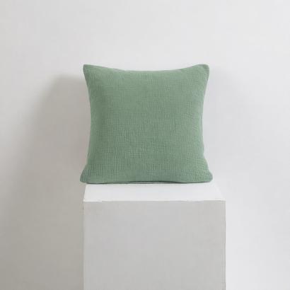 Poszewka bawełniana muślinowa 40x40 oliwkowa