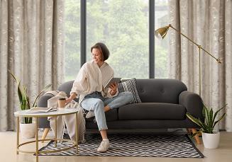 Zasłona gotowa na taśmie RAJA 140x270 Eurofirany beżowy